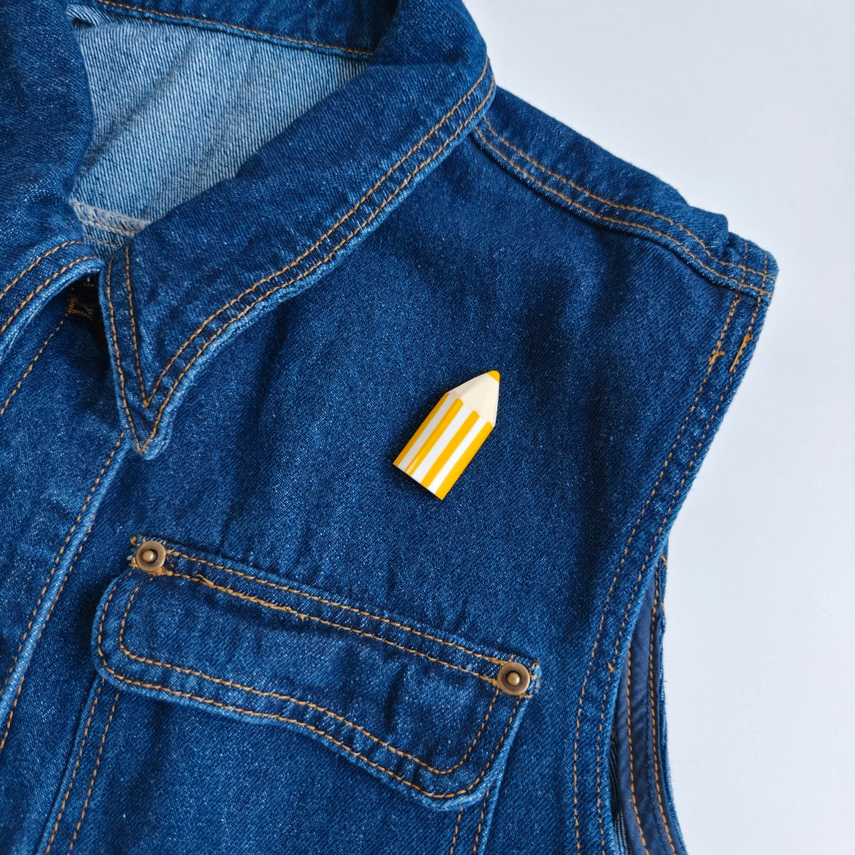Colour Pencil Yellow Brooch