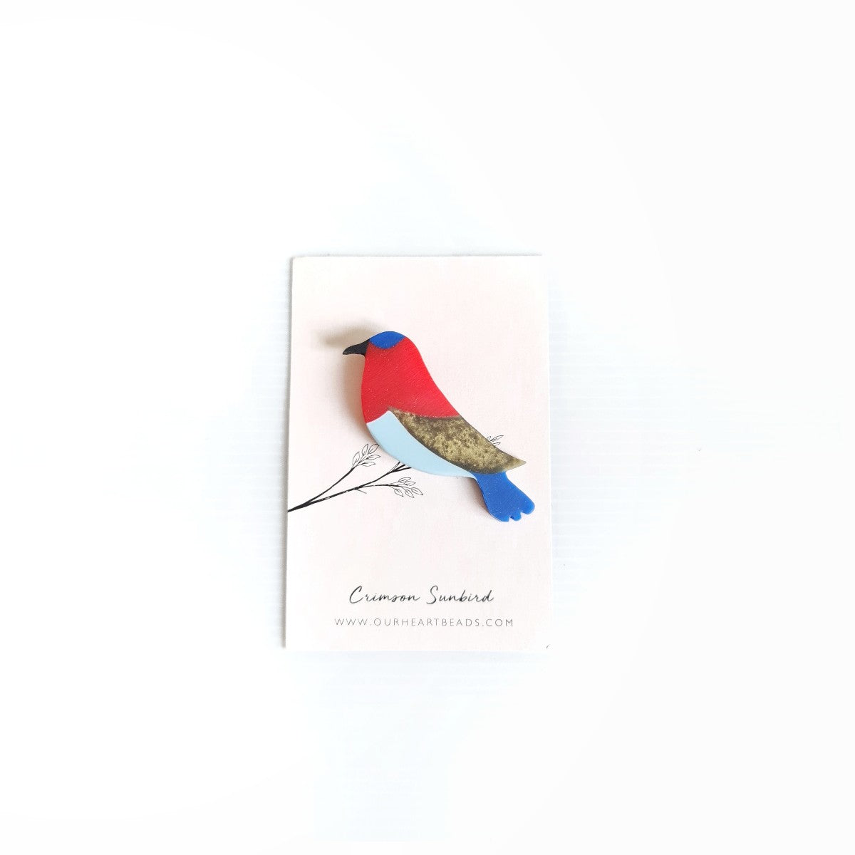 Crimson Sunbird Brooch