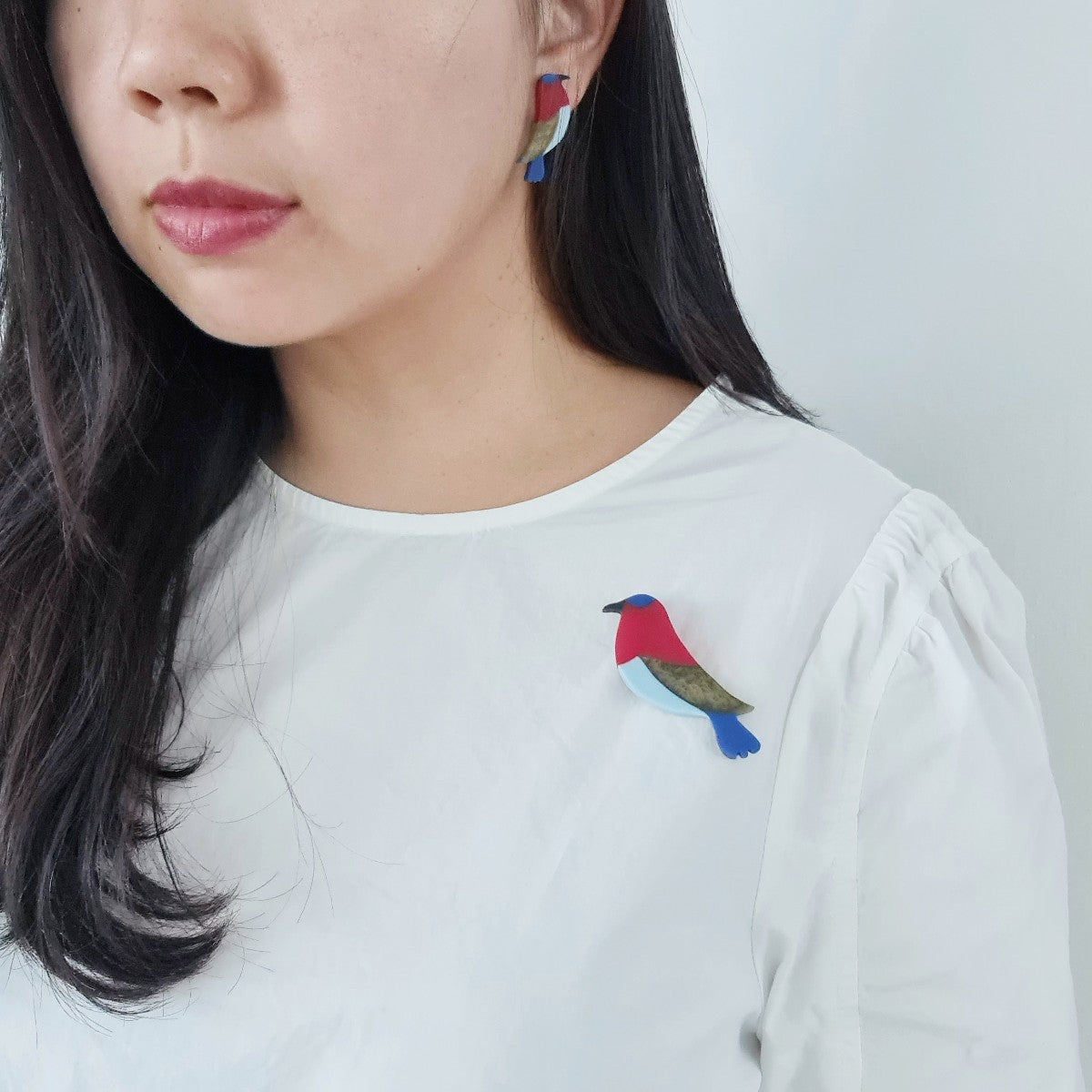 Crimson Sunbird Brooch