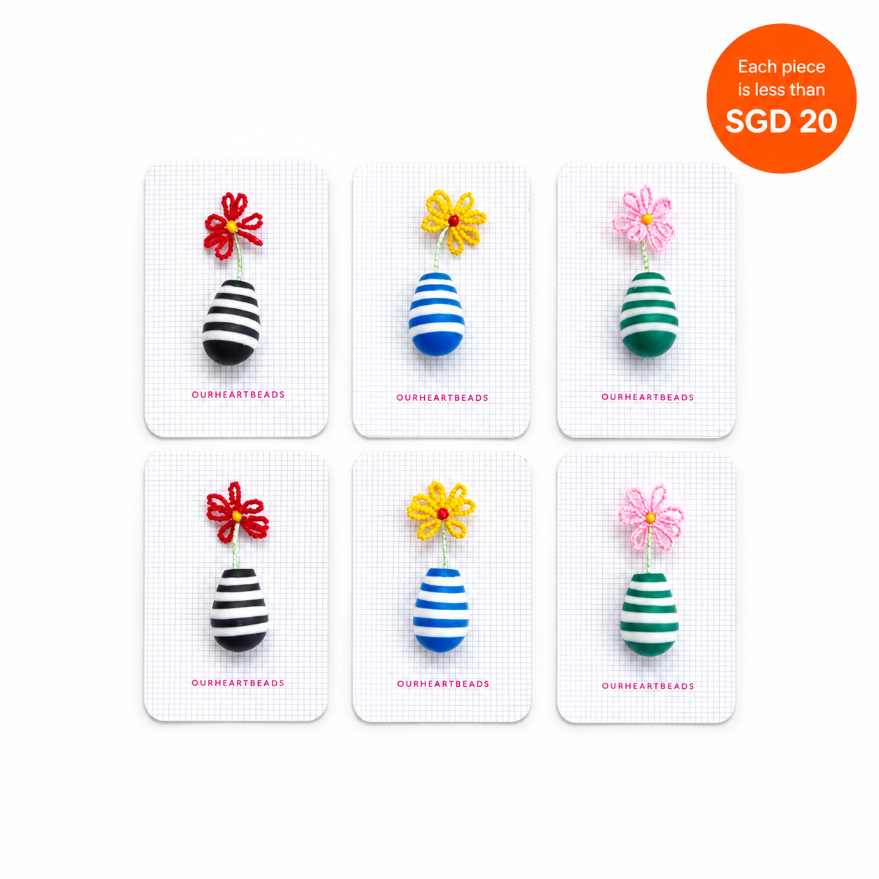 Bundle of 6 - Gerbera Brooches