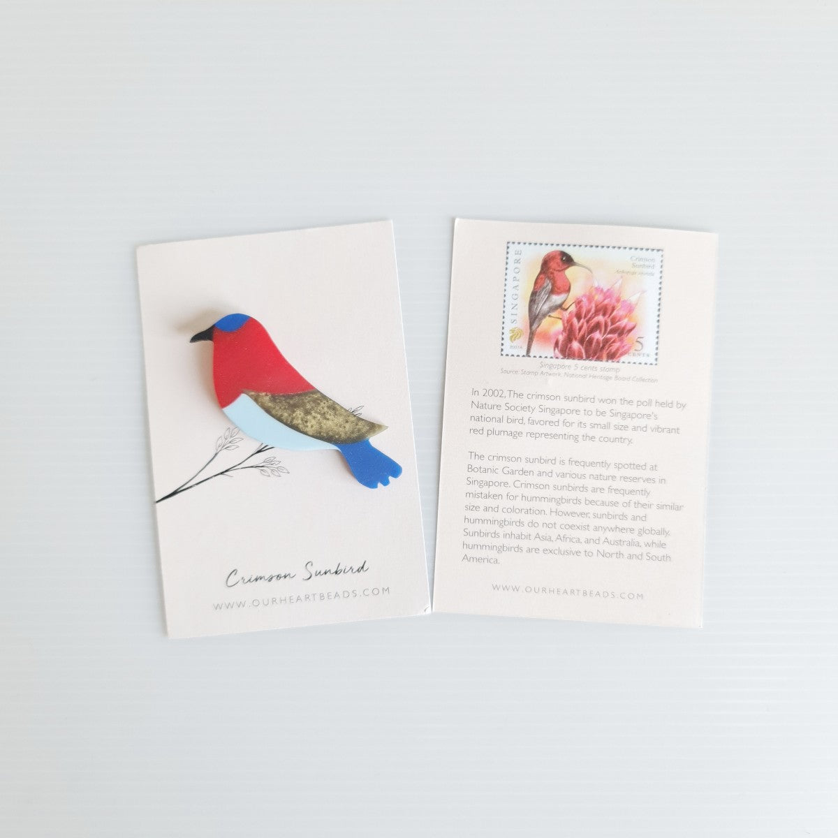 Crimson Sunbird Brooch