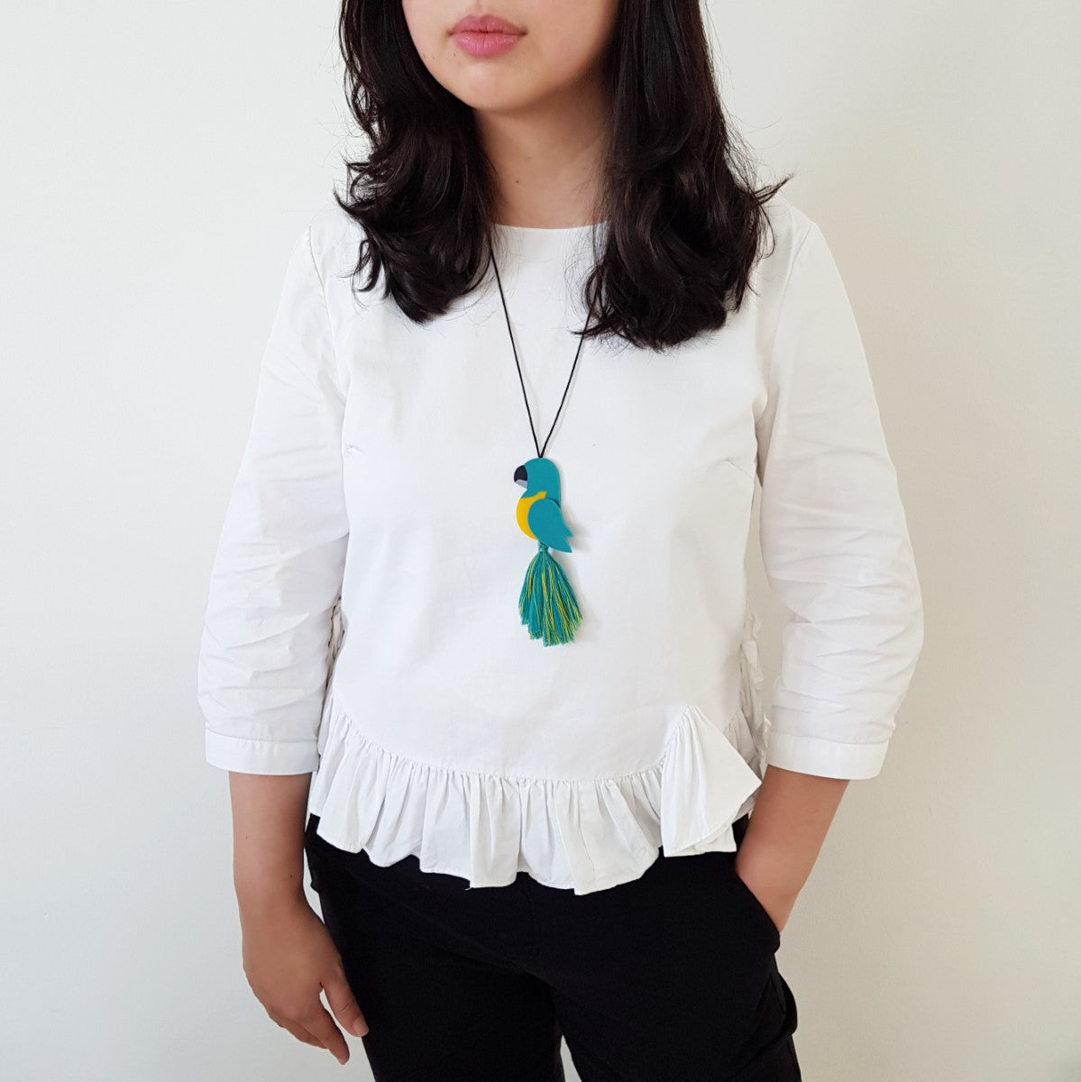 Macaw Turquoise Tassel Necklace
