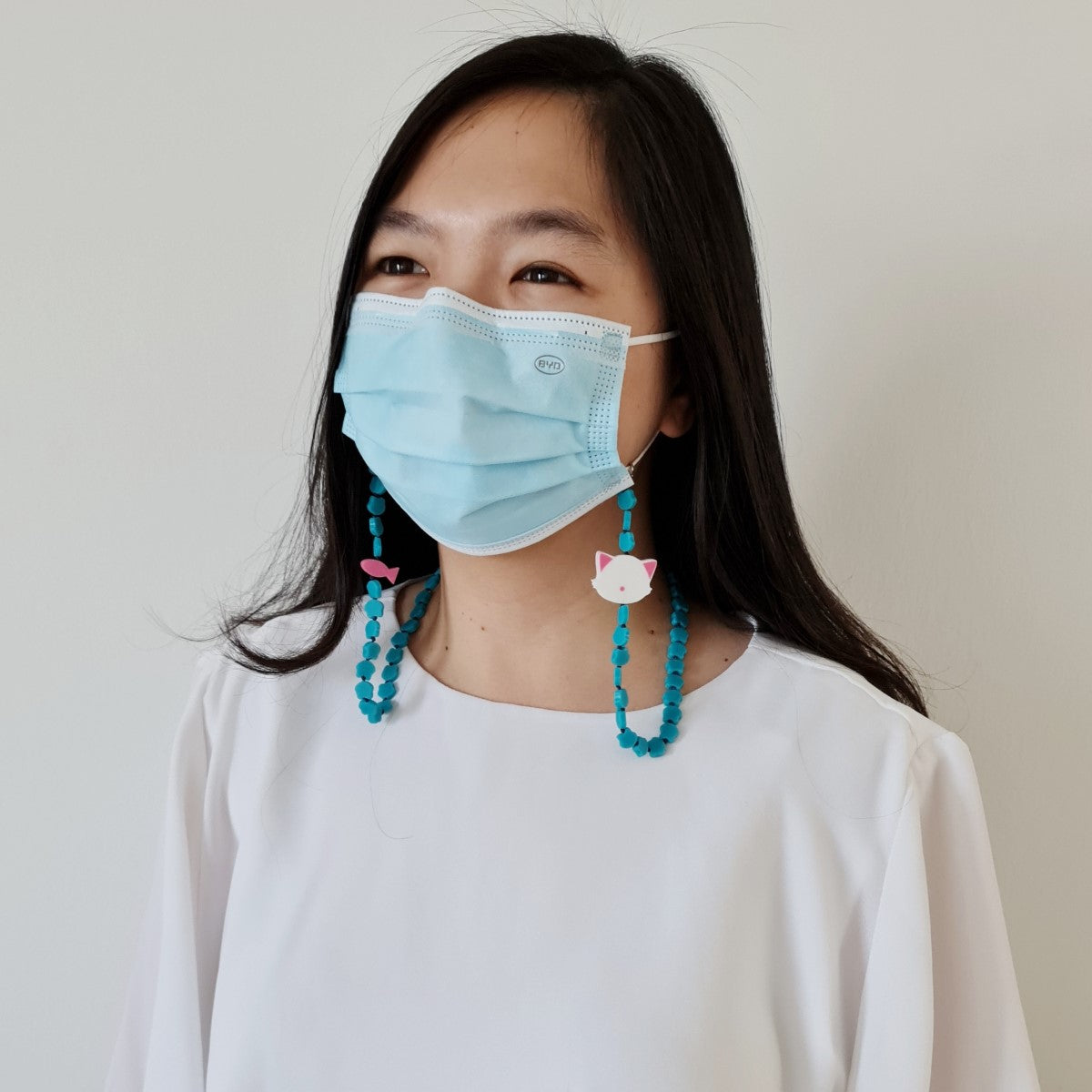 Snowy Turquoise Mask Strap
