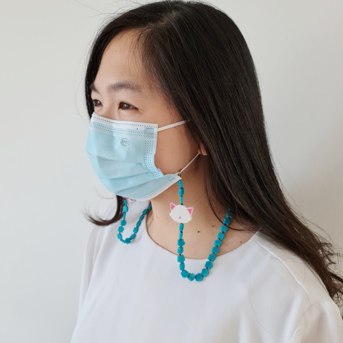 Snowy Turquoise Mask Strap