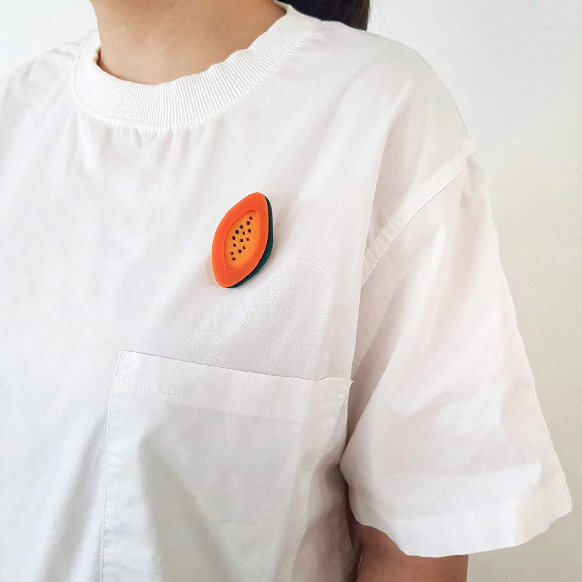 Papaya Brooch