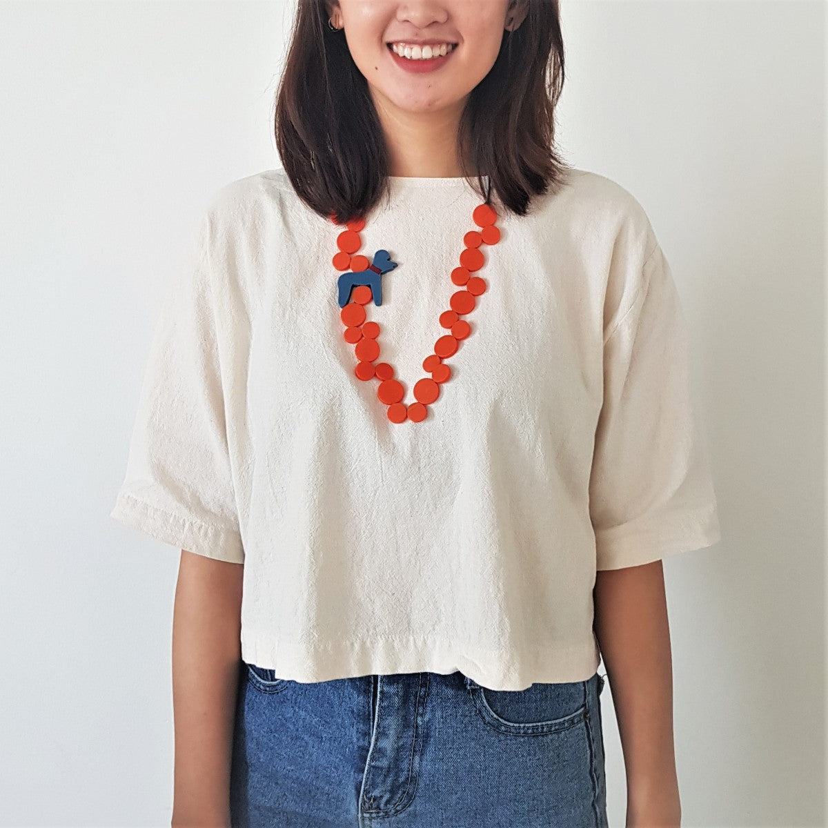 Poodle Orange Necklace