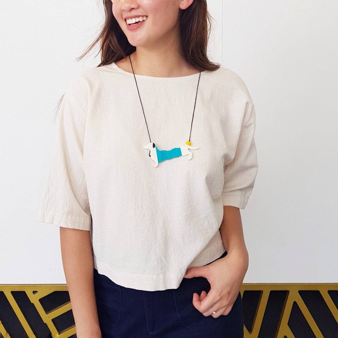 Dachshund White Necklace