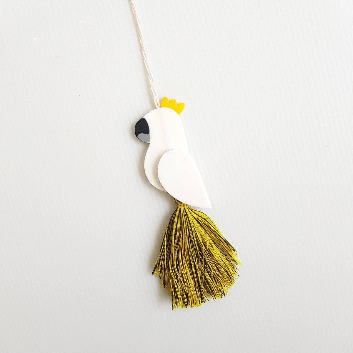 Cockatoo White Tassel Necklace