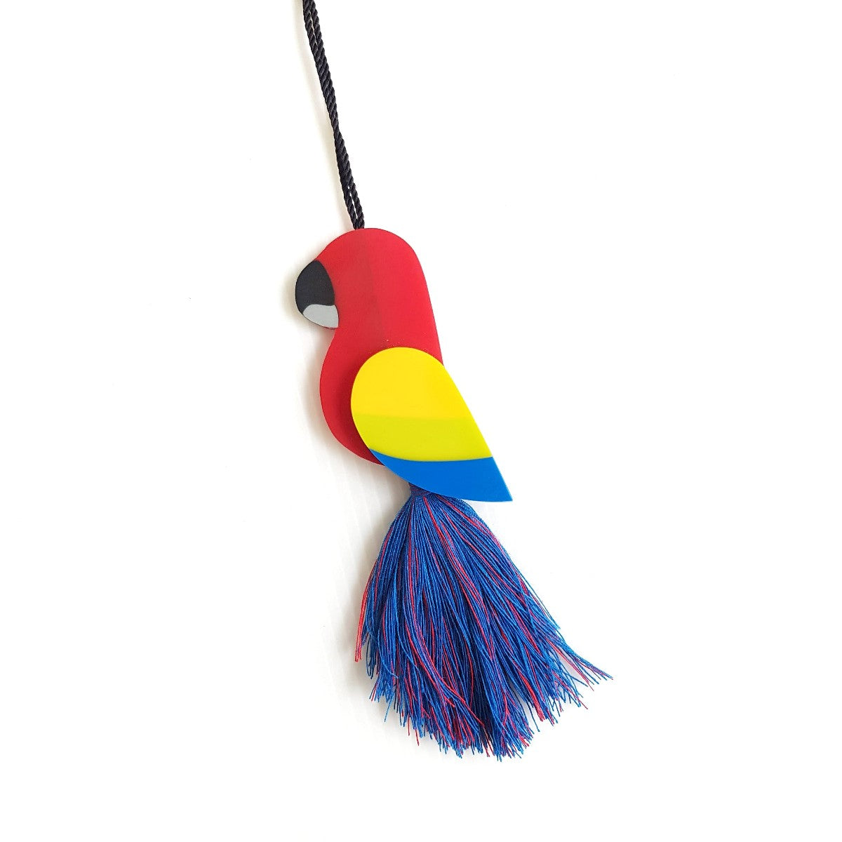 Macaw Scarlet Tassel Necklace