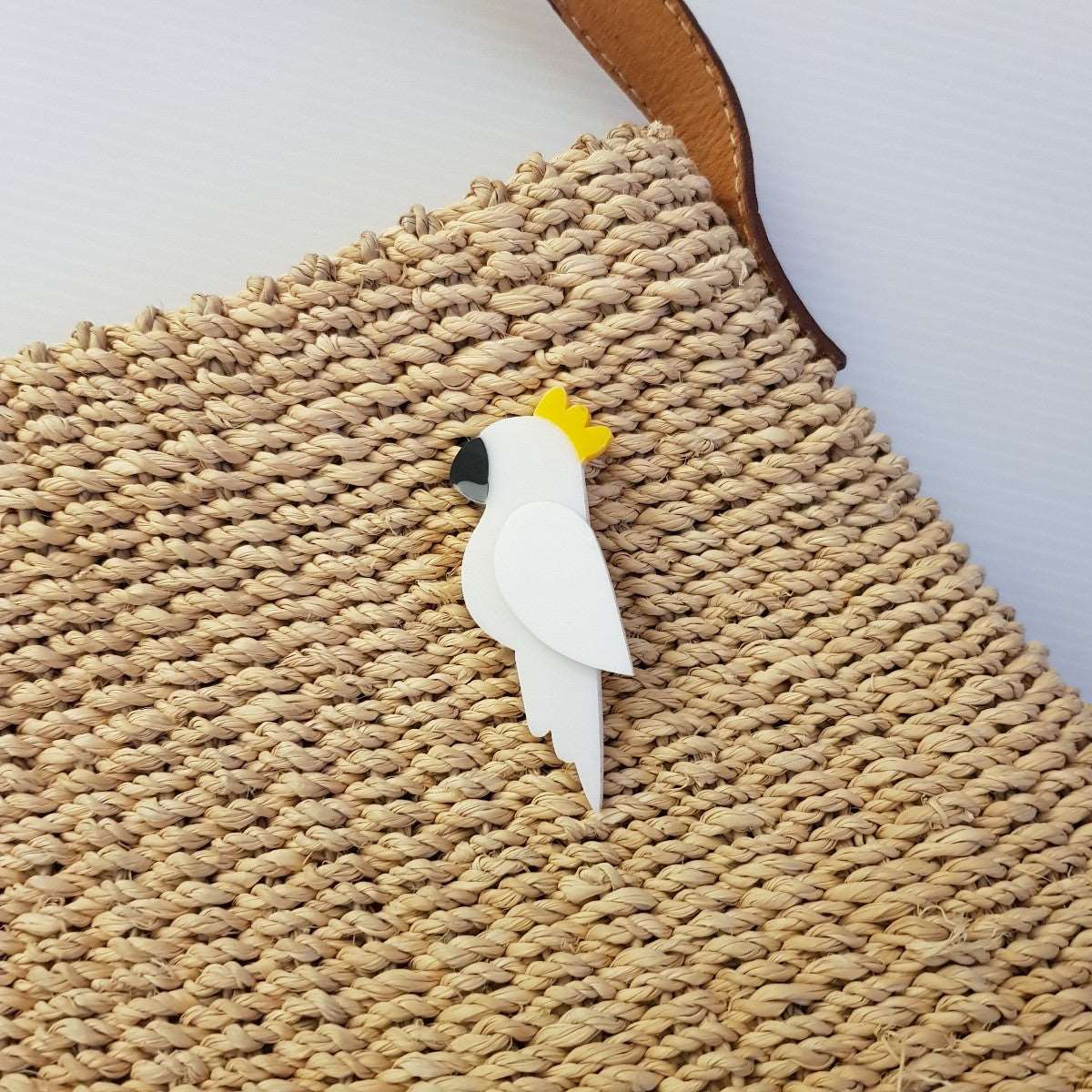 Cockatoo White Brooch