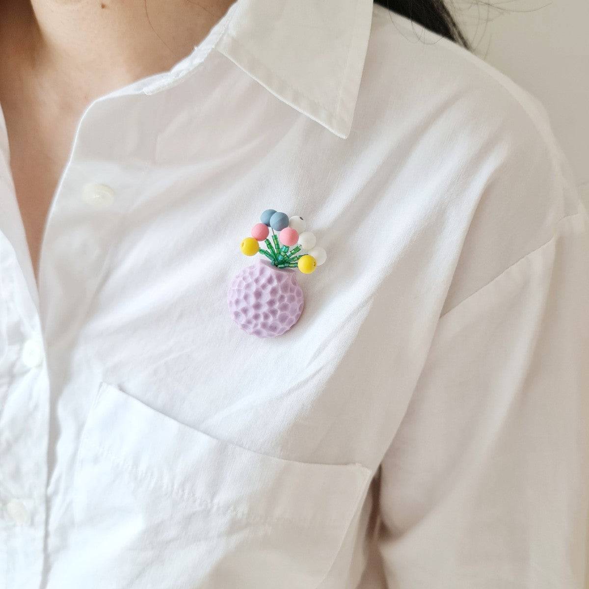 Billy Button Multicolour Pastel Brooch