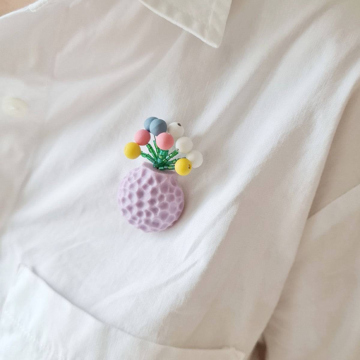 Billy Button Multicolour Pastel Brooch