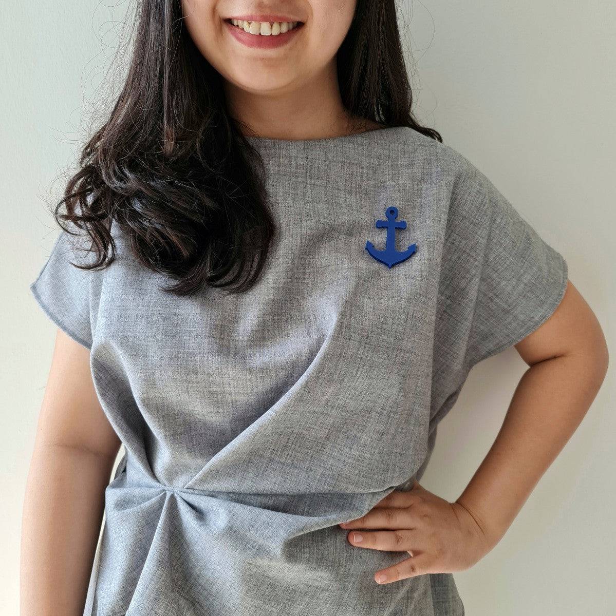 Anchor Blue Brooch