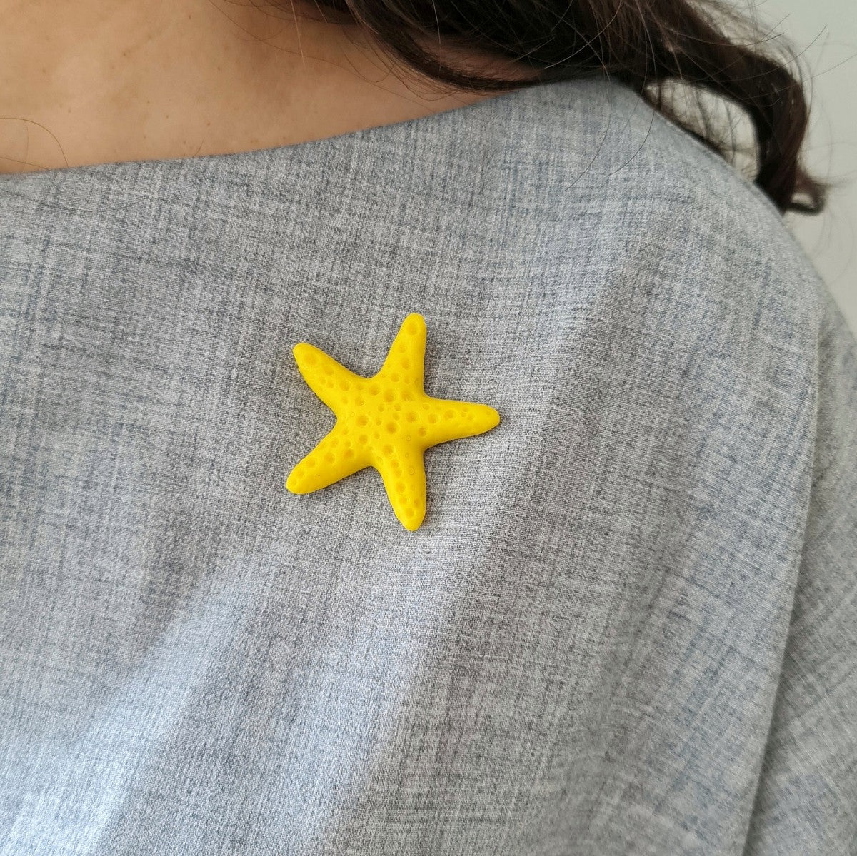 Starfish Yellow Brooch