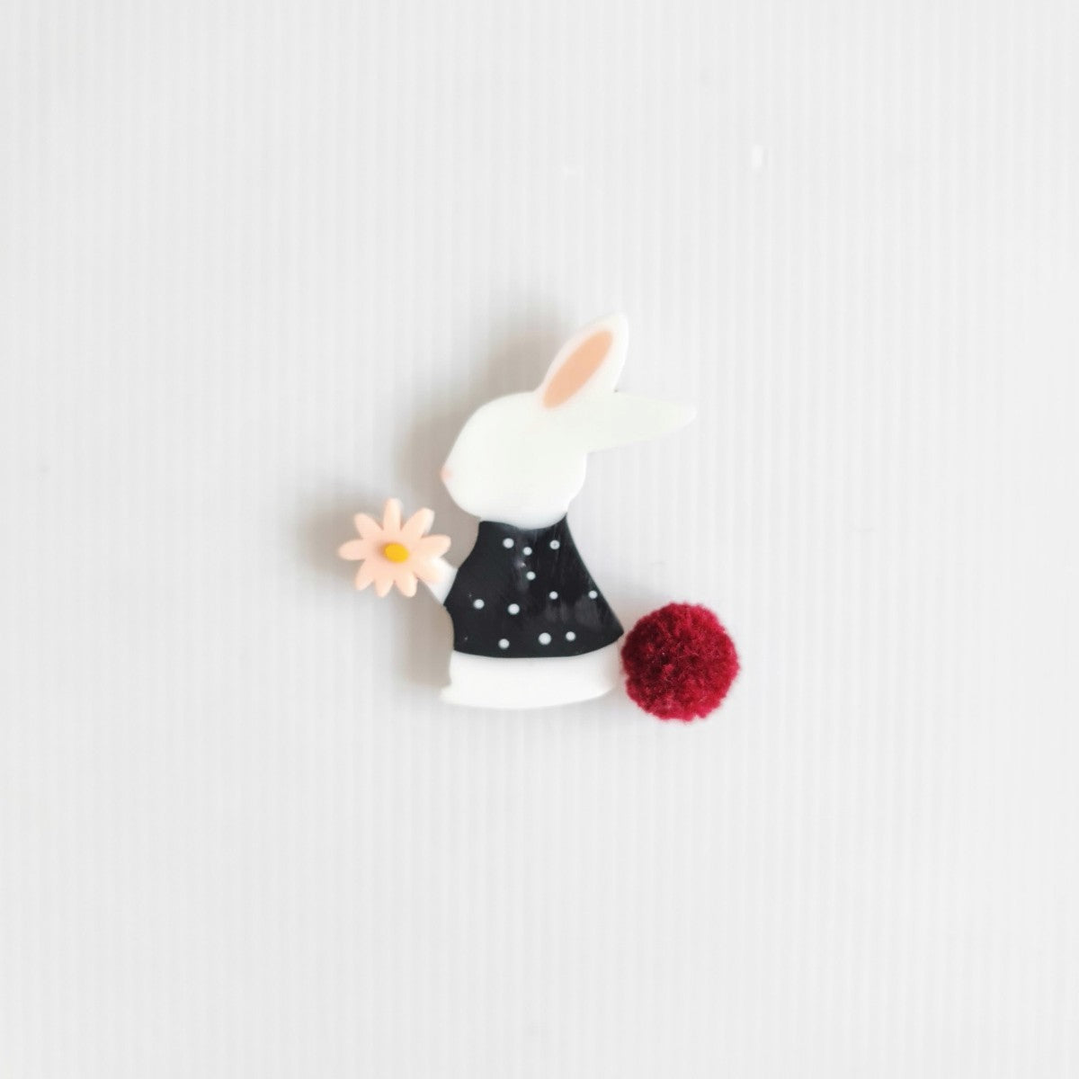 Bunny Flower Brooch White