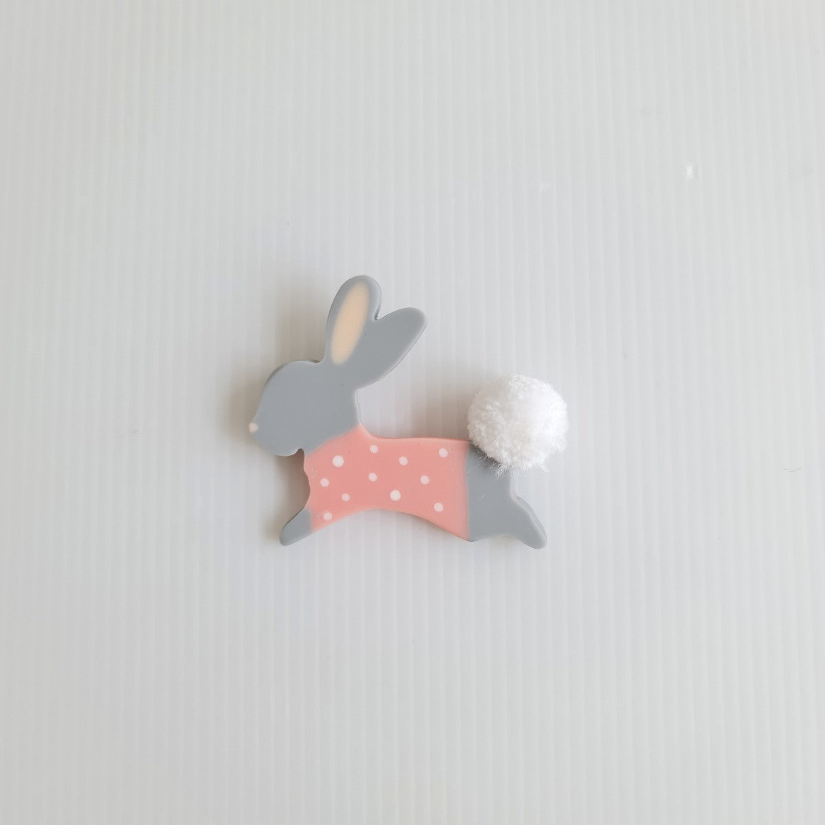 Bunny Hopping Brooch Grey