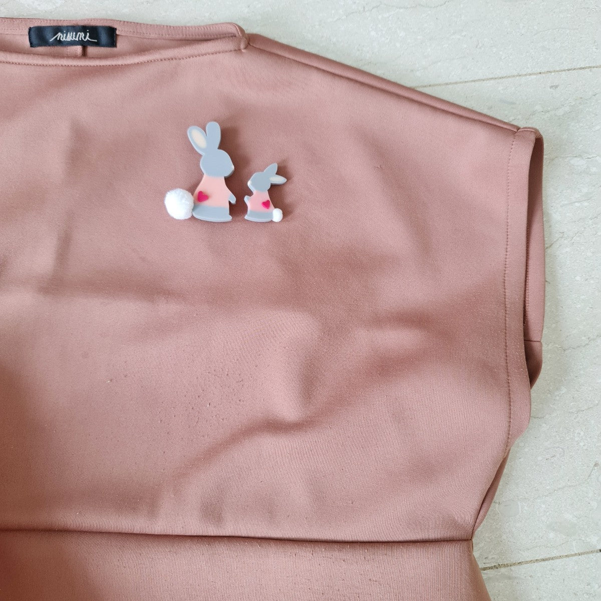 Mummy & Kit Set Brooch Grey