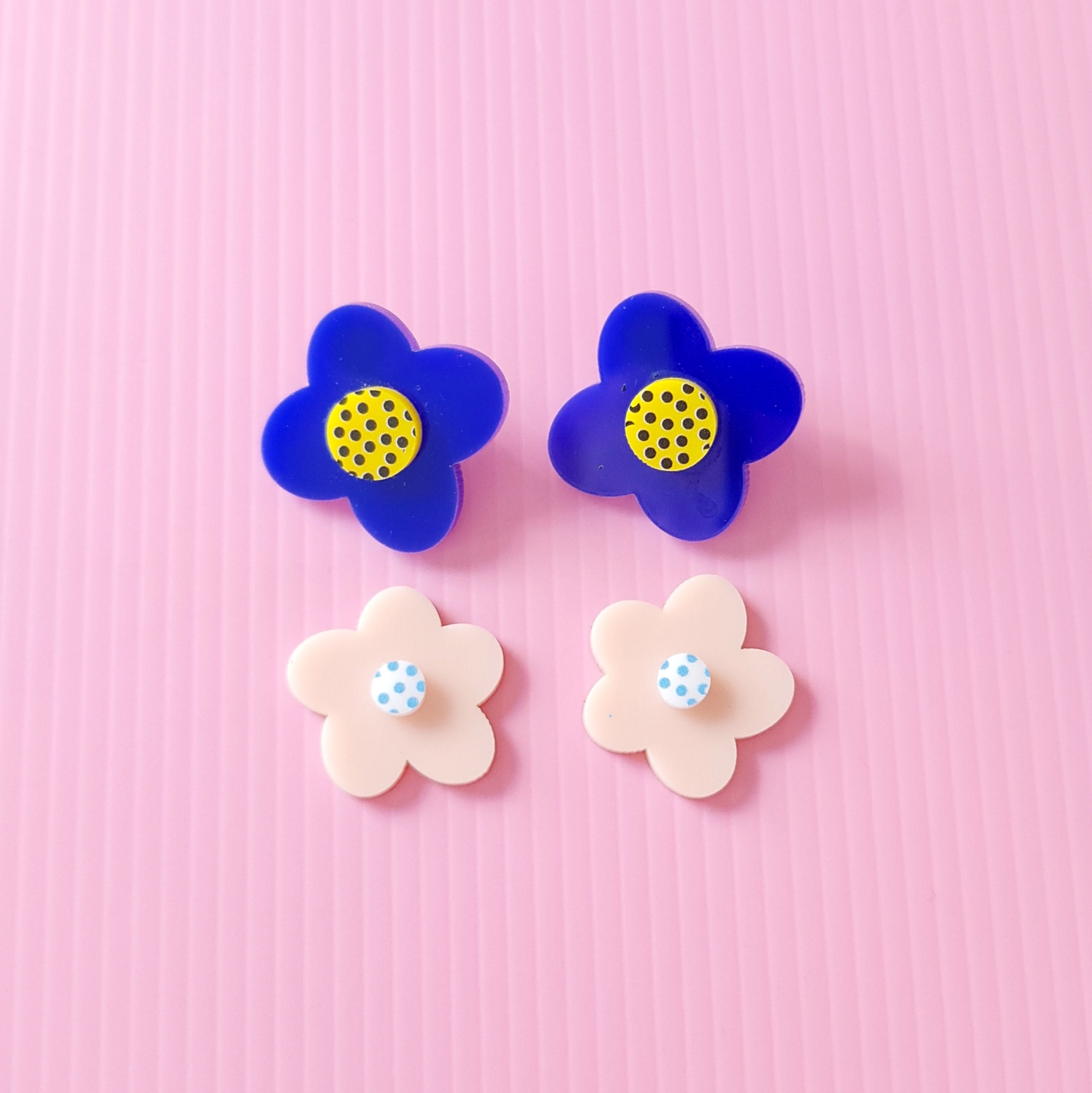 Blue Flower Earrings