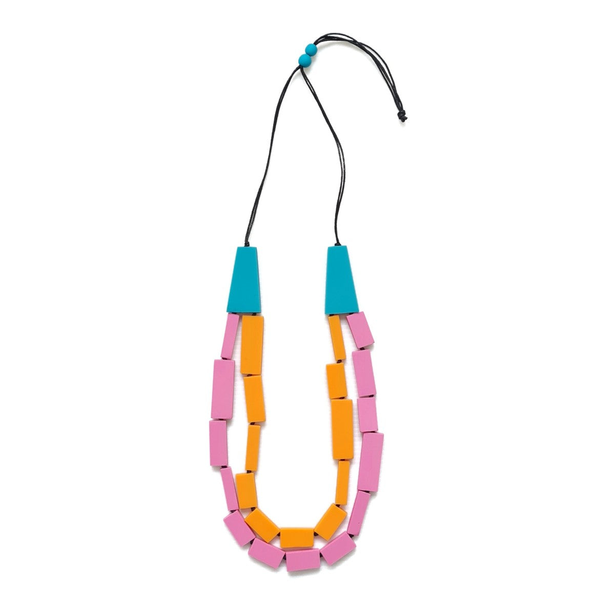 Deeva Double Layer Orange Pink Necklace