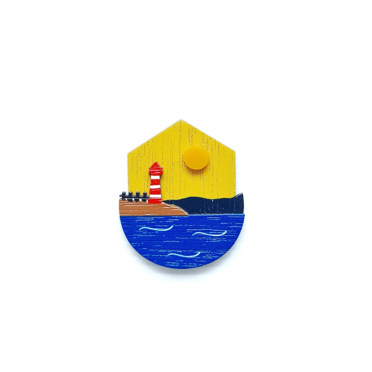 Lighthouse Sunset Brooch