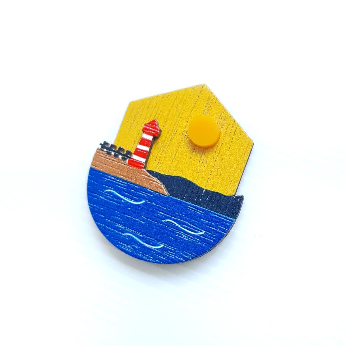 Lighthouse Sunset Brooch