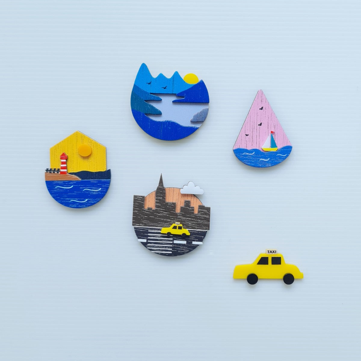 Lighthouse Sunset Brooch