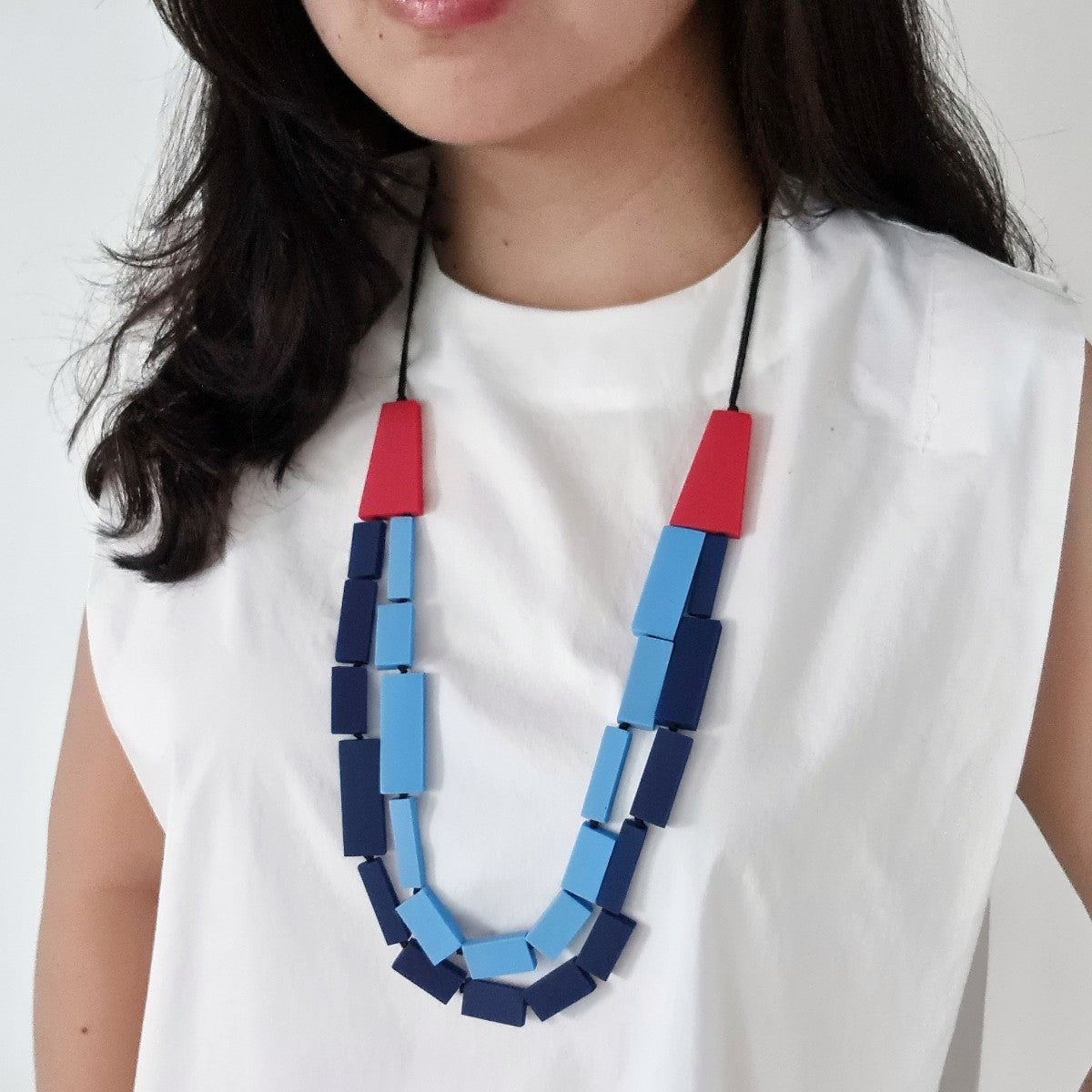 Deeva Double Layer Blue Navy Necklace