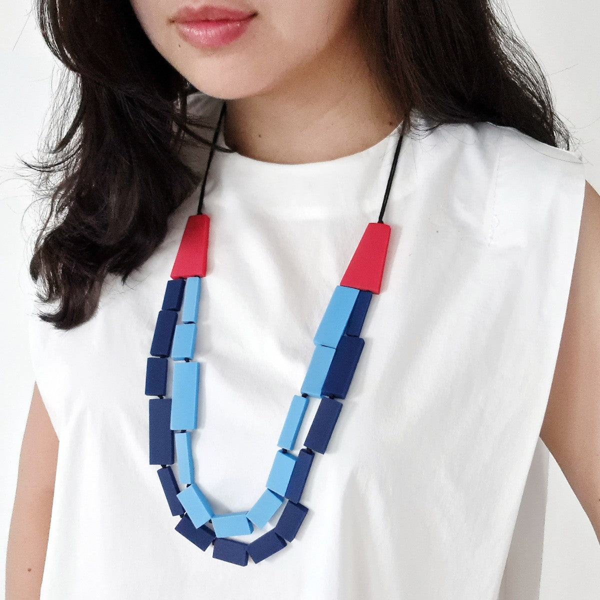 Deeva Double Layer Blue Navy Necklace