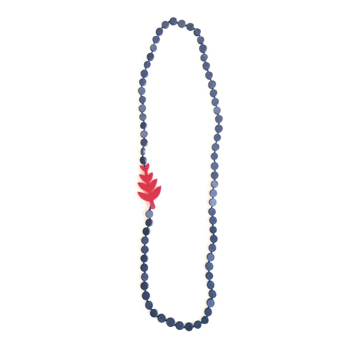 Hawthorn Leaf Blue Necklace